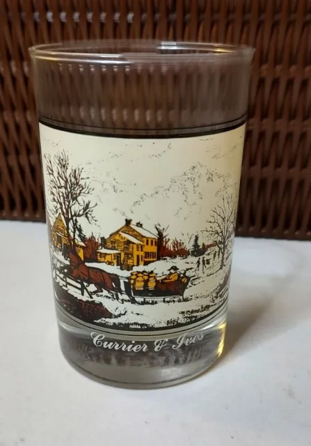 Arby's Collectors Series Glass Drinking Tumbler American Farm In Winter