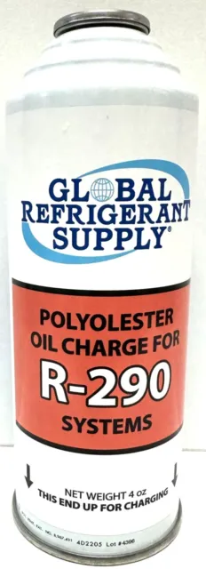 R290, Professional Oil Charge 4 oz. Lubrication For R-290 Refrigeration Systems