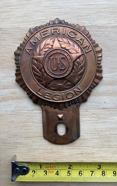 American Legion license plate attachment topper  Copper coated