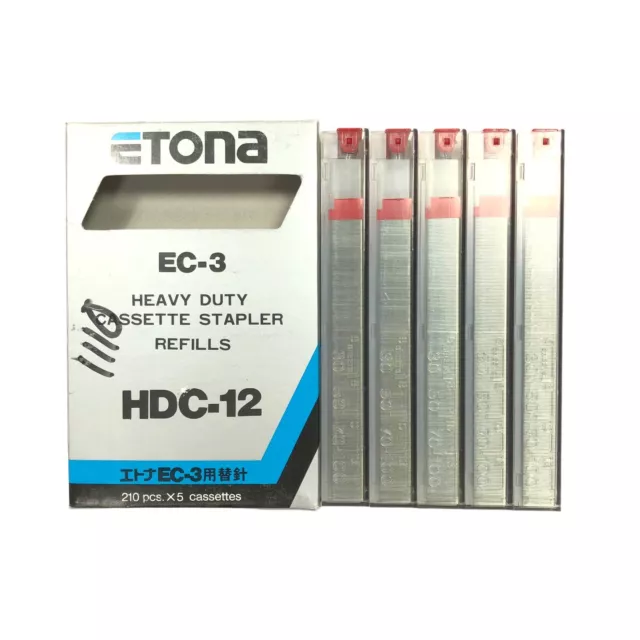 Etona HDC-12 Red Cap 1/2" 12mm Heavy Duty Cassettes Stapler Refills EC-3 Stapler