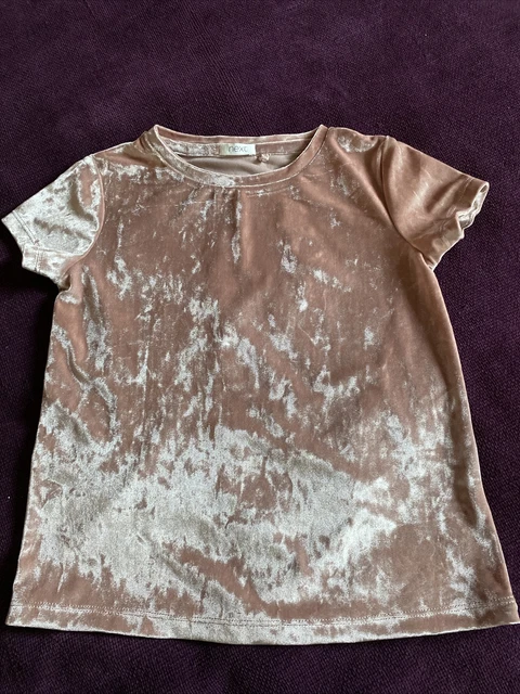 Next crushed velvet top pink 6 yrs bnwot