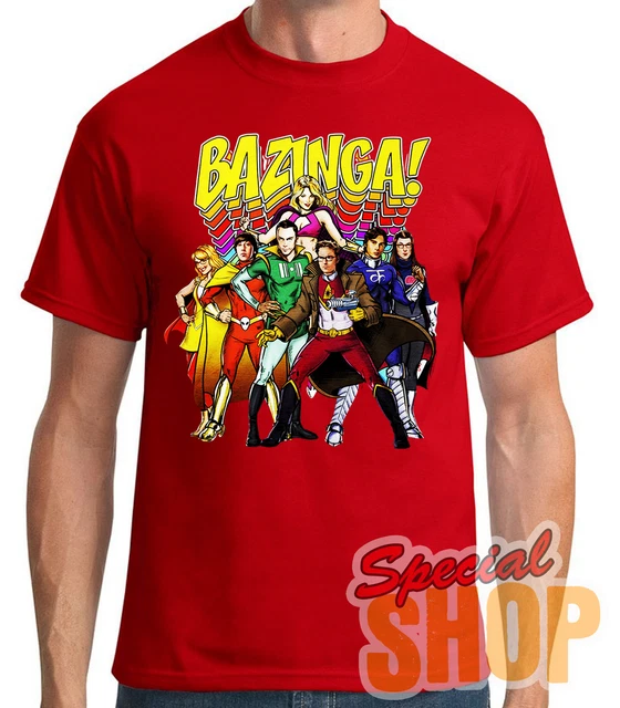 Big Bang Theory – T-shirt Ufficiale 'Bazinga' Di Sheldon – 100% Cotone – Rossa – Taglia S