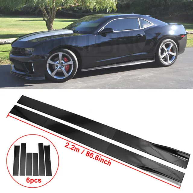 86.6" Side Skirts Extension Lip Rocker Panel For Chevy Camaro LT LS SS 2010-2015