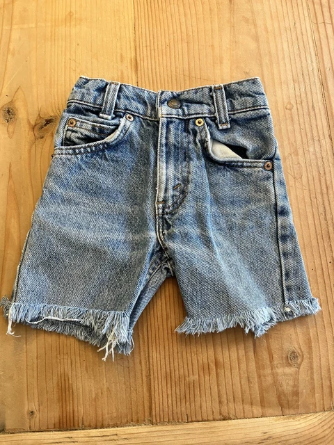 Vtg 80’s Little Levis Orange Tab Cut Shorts Blue Jean Size 5 Slim