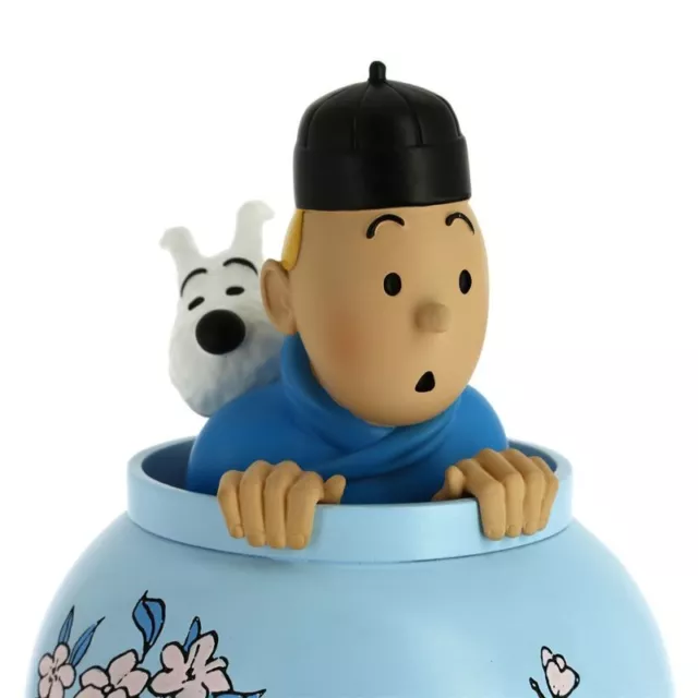 TIM & STRUPPI Tintin in Vase blaue Lotus Figur MOULINSART 46401 ca.20cm Neu