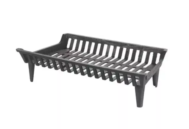 Heavy-Duty 27 in. Cast Iron Fireplace Grate Black with 4 in. Clearance