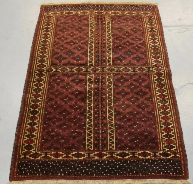 Old  Handmade traditional Turkmen Bokhara Rug 122cm x 82cm