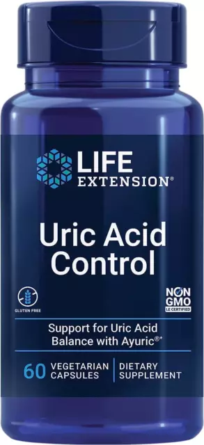 Life Extension Uric Acid Control 60 Vegetarian Capsules Inflammation Support