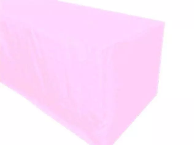 8' ft. Fitted Polyester Tablecloth Trade show Booth party Table Cover Light Pink