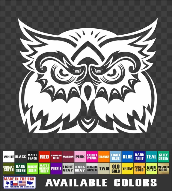 Owl Head Sticker Vinyl Decal Car Van Truck Laptop