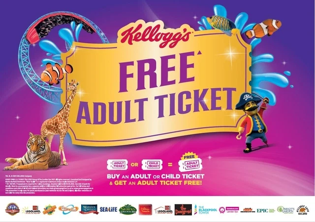 2 FOR 1 Merlin Voucher Thorpe Park, Shrek's Adventures, Alton Towers