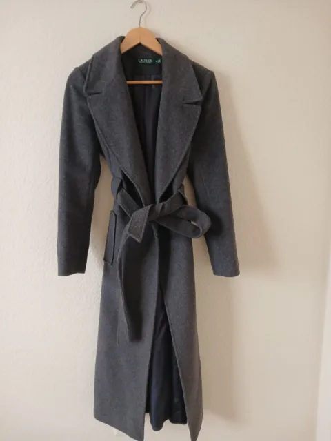 ralph lauren wool coat gray size 6
