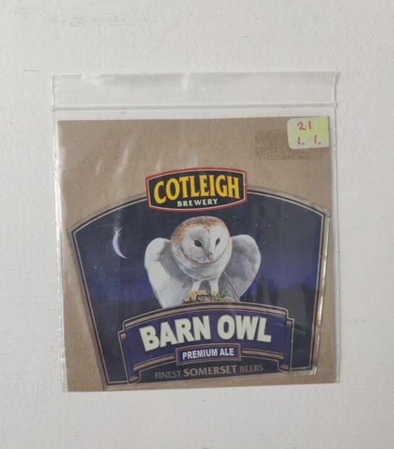 Cotleigh Brewery, Barn Owl, Beer Bottle Label / Wrap - Somerset UK - Man Cave