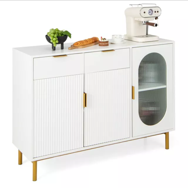 Kitchen Storage Sideboard Dining Buffet Server Cabinet Cupboard With 2 Drawers