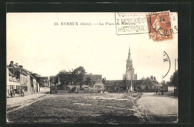 CPA Évreux, La Place de Navarre 1928
