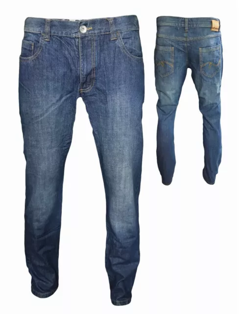 Jeans uomo pantaloni regular fit comodo denim / nero cotone varie taglie