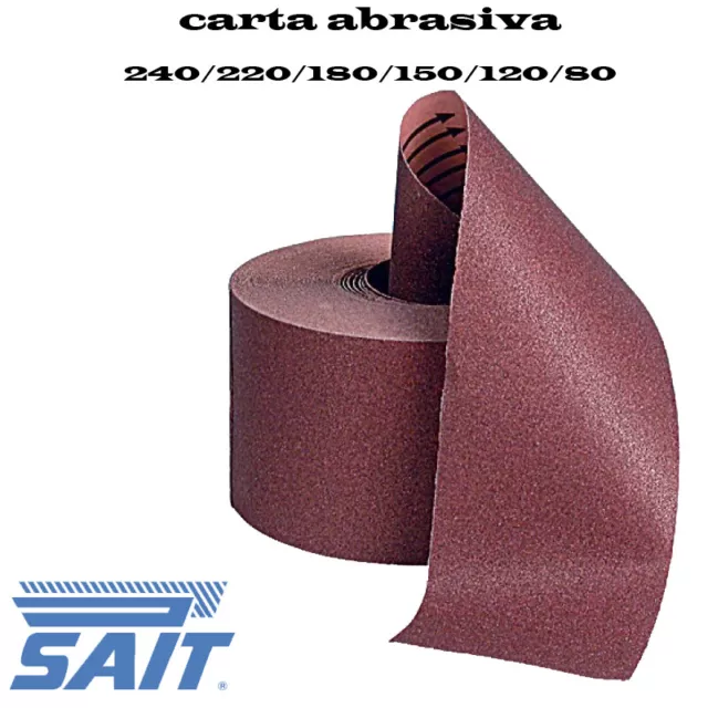 Carta Abrasiva  Carta Vetrata Sait Nastro Rotolo 2000 Per Legno Muri Metallo Car