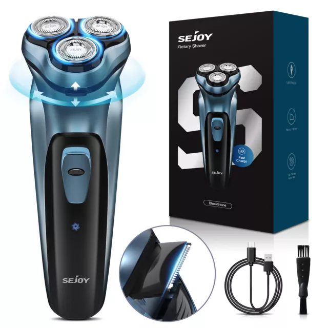 SEJOY Afeitadora Eléctrica Hombre Máquina de Afeitar Barba Rotativa Inalámbrica