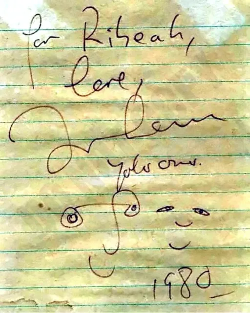Last Autograph John Lennon Gave Plant Receptionist Beatles REPRINT RP 8x10 Photo