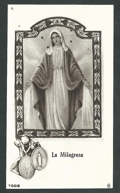Virgen Del Pilar Guardia Civil Santini Religioso Virgen Milagrosa. Una Gran Protección Siempre Contigo. Tarjeta Tarjeta Con Imagen A Color, Oración Y Medalla Chapada En Plata. Tarjeta De Bolsillo Plastificada, Fabricada En