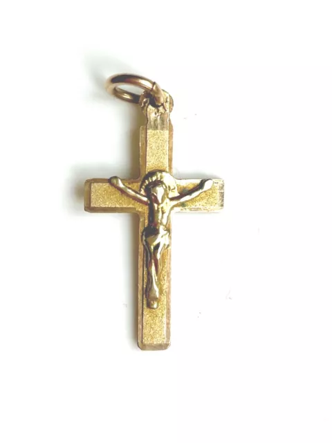 ::Schöner 333er/8 kt Gold Kreuz Anhänger Christus vintage antik Schmuck Religion