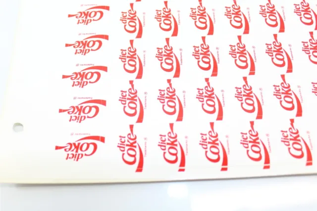 1989 Sheet Advertising Labels Stickers Diet Coke P#12779 Vintage