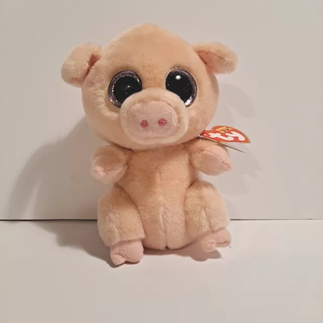 Ty Beanie Boos Piggley the Pig 6" Beanbag Plush Pink Stuffed Animal Toy 2018