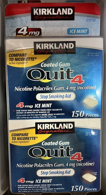 Kirkland Signature Dejar de fumar 4 mg goma como nueva nicotina ayuda para dejar de fumar 300 piezas