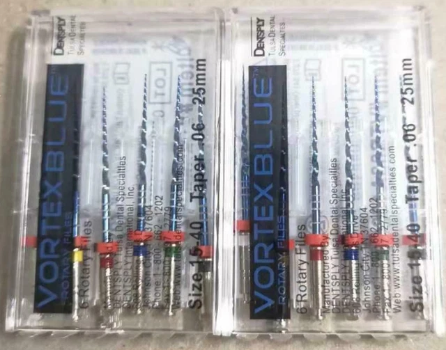 Dentsply Tulsa Dental Vortex Blue Taper rotary files 21mm or 25mm .06 6files/pk