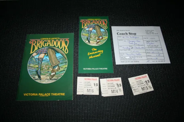 Brigadoon - 1988 Victoria Theatre Programme & Tickets & Flyer - Robin Nedwell