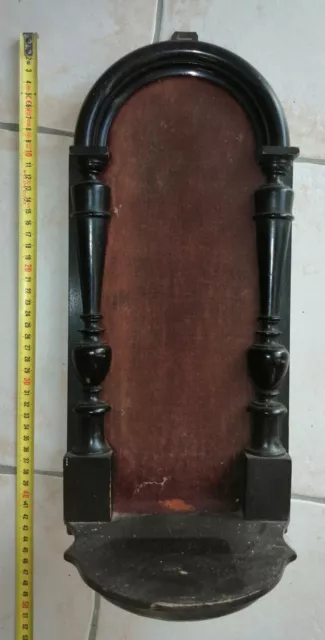 ancienne étagère murale en bois noir Napoléon III pour statue ou crucifix