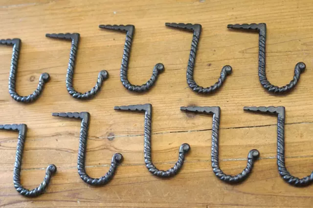 10 Hand Forged Nail In Hooks Medieval Primitive Glazed Iron Hammer Hooks Mug