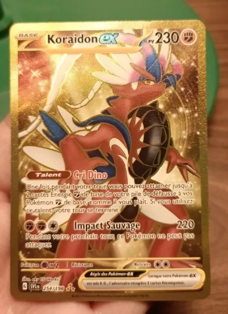 Carte Pokémon Koraidon EX Gold Secrète 254/198 EV01 Écarlate et Violet 1 FR  NEUF