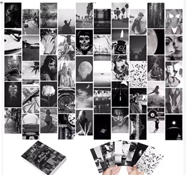 50 Pcs Collage Prints Aesthetic Kit, 4x6 inch Wall Picture Photo Art Man Cave