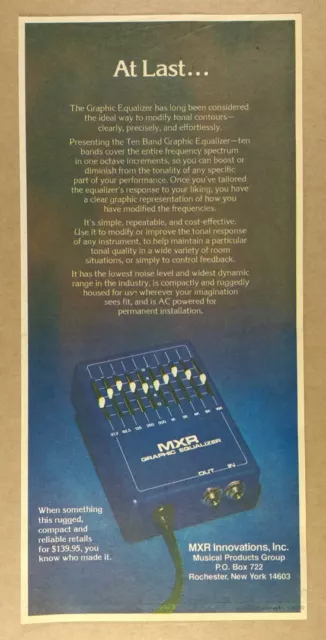 1975 MXR Ten Band Graphic Equalizer vintage print Ad