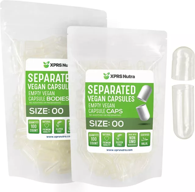 Cápsulas Express Talla 00 Separadas Transparentes Vacías Cápsulas Vegetales Cápsulas Kosher