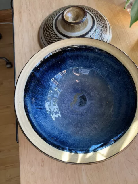 Hand Made Ceramic Bowl With Lid 11”