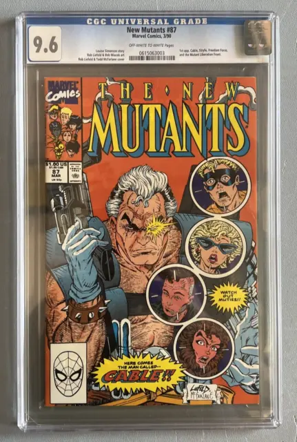 New Mutants 87 CGC 9.6 NM+ Rob Liefeld Todd McFarlane 1990 1st Cable!