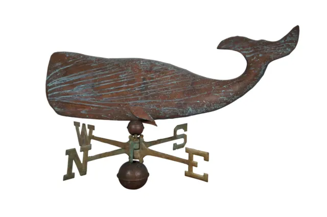 1979 Copper Sign of the Crab Nautical Sperm Whale Weathervane Whirligig 24"