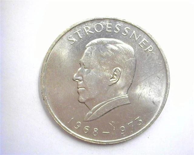 Paraguay ~ 1968 ~ Silver 300 Guaranies ~ Stroessner ~ Gem+ Unc