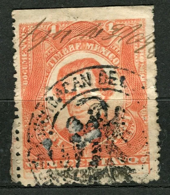 MEXICO; Early 1900s classic Revenue/Fiscal issue fine used 1c. value