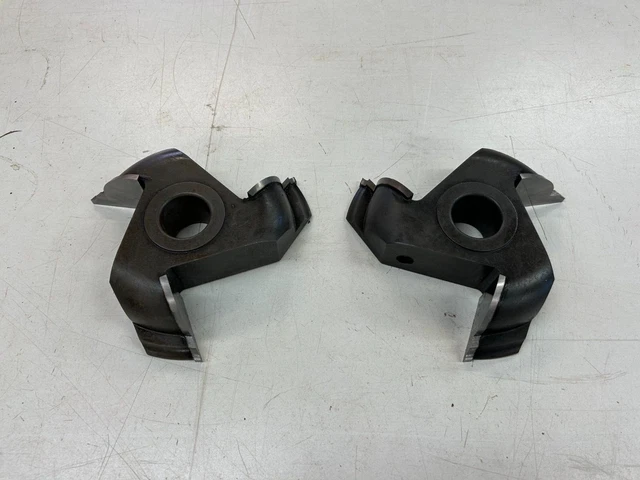 Set of Leitz Cove Cap Crown Moulding Shaper Cutters 1 1/4" bore 6 3/4" diameter