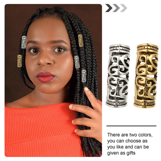 60 Pcs Hair Braids Beads Metal Jewelry Women Dreadlock Arm Cuff Miss Weave 2