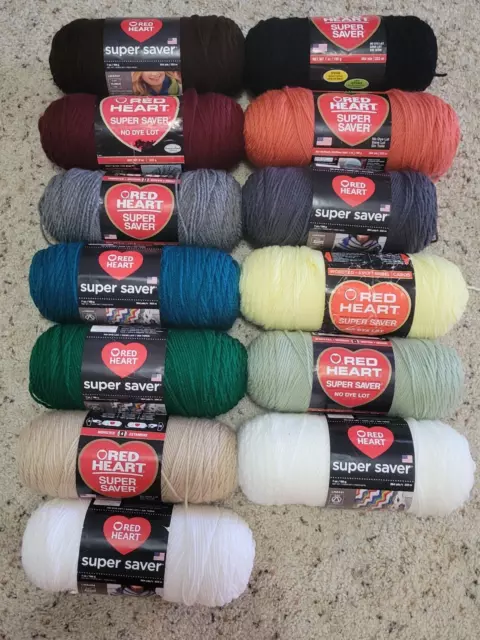 Red Heart SUPER SAVER Yarn * 13 - COLORS TO PICK FROM * SOLD PER