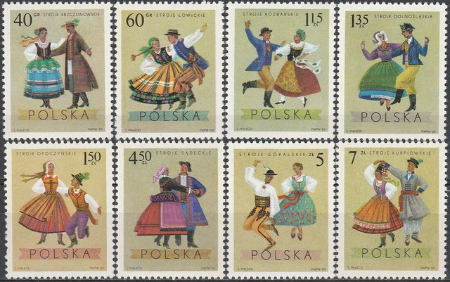 Poland 1969 - Polish folk costumes - Fi 1804-1811 MNH**