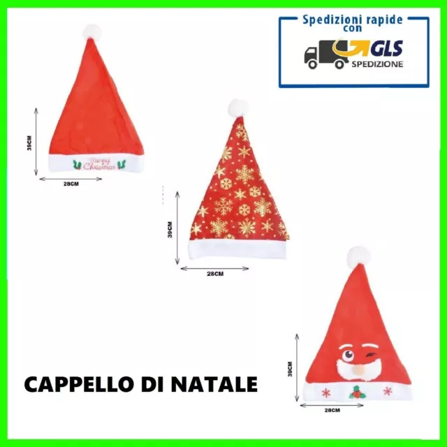 Cappello Cappelli Cappellino Di Babbo Natale Carnevale Feste Recita Santa Claus