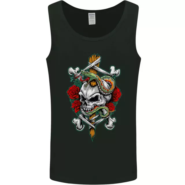 Gilet da uomo Skull and Snake Biker heavy metal gotico