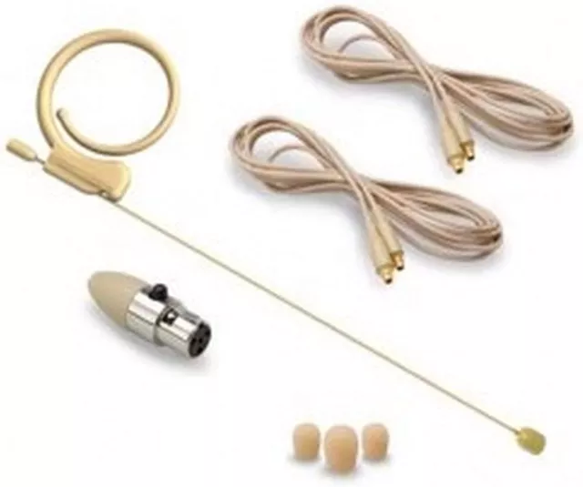 Avlex HS-48ABG 4.6mm Pro Condenser Single Ear Hook Headworn Microphone - Beige