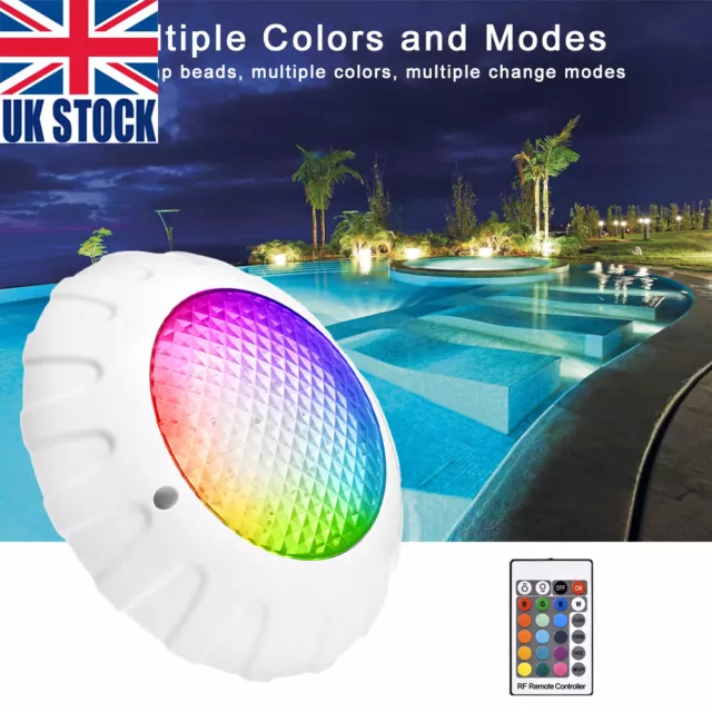 12V Swimming Pool LED Lights RGB Underwater Light Decor SPA Lamp Waterproof UK