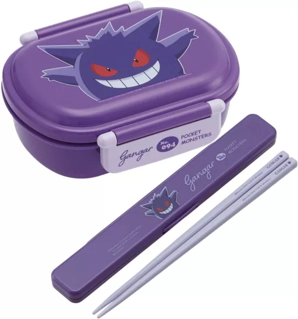 Juego de Contenedores de Almuerzo Pokémon y Palillos Gengar Pokémon Monstruo de Bolsillo NUEVO